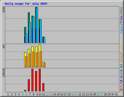 Daily usage for July 2025