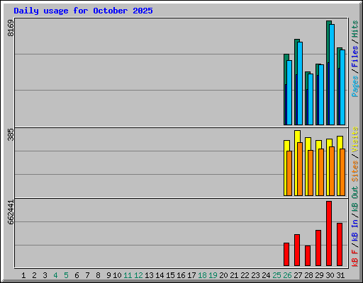 Daily usage for October 2025