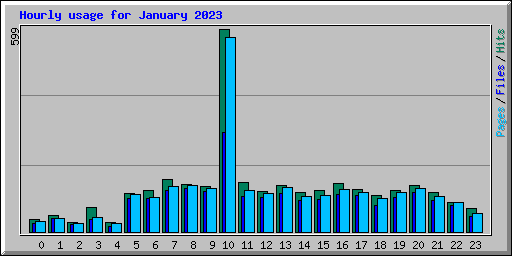 Hourly usage for January 2023