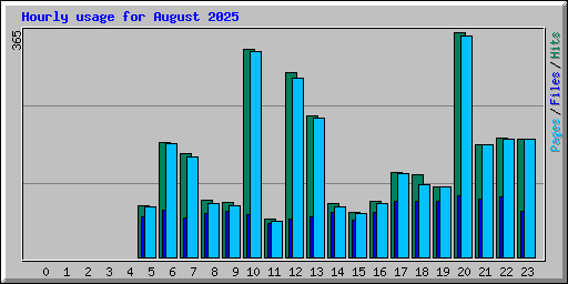 Hourly usage for August 2025